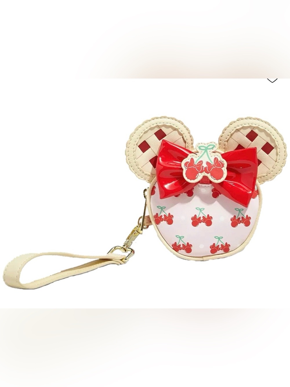 Loungefly Disney Minnie Mouse Cherry Pie Ears Figural Coin Purse NEW with Tag